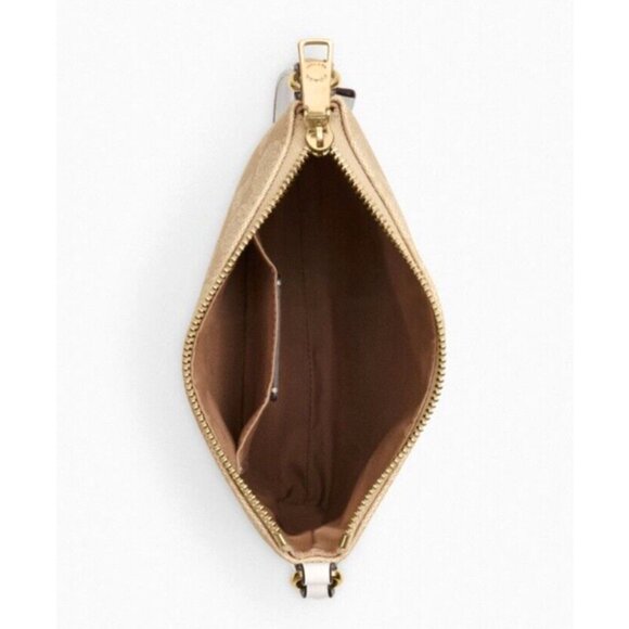 New Coach CS182 Mini Rowan File Bag Logo Signature Light Khaki / Chalk - Picture 2 of 4